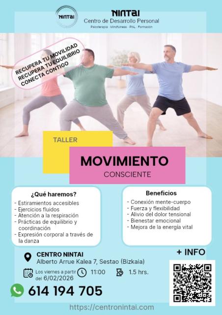 Cartel de taller de Movimiento Consciente