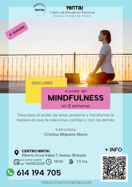 Cartel taller Descubre el poder del Mindfulness en 8 semanas